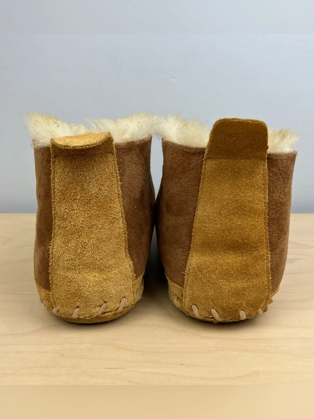 L.L. Bean Men’s Size 9.0 M Wicked Good Slipper Booties Brown Suede Shearling